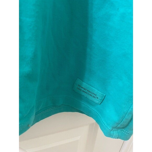 Life is Good Crusher Tee Women L Green Life Is Golden Retriever Dog V Neck - Picture 4 of 7